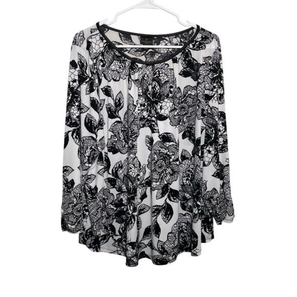 Worthington Blouse Women's 2X Round Neck 3/4 Sleeve